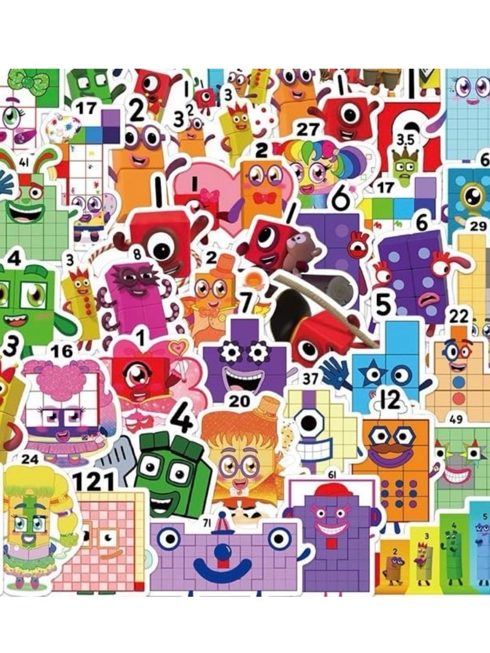 52 Pieces of Colorful Kids Sticker Bundle - Green, Rainbow & Multi-Color Set